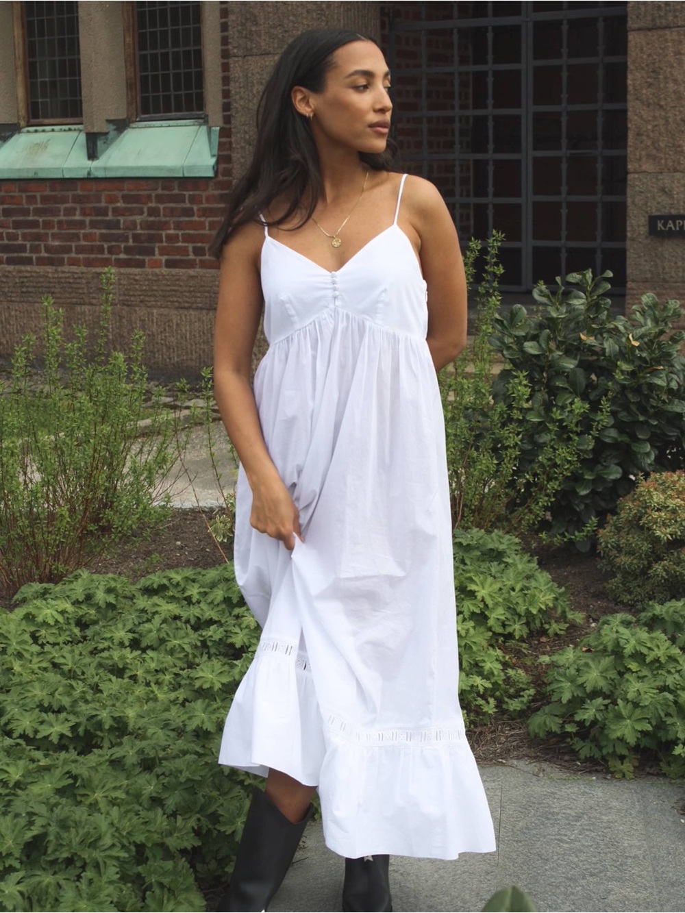 Djerf Avenue x Frankies Bikinis Airy Poplin Midi Dress NWT